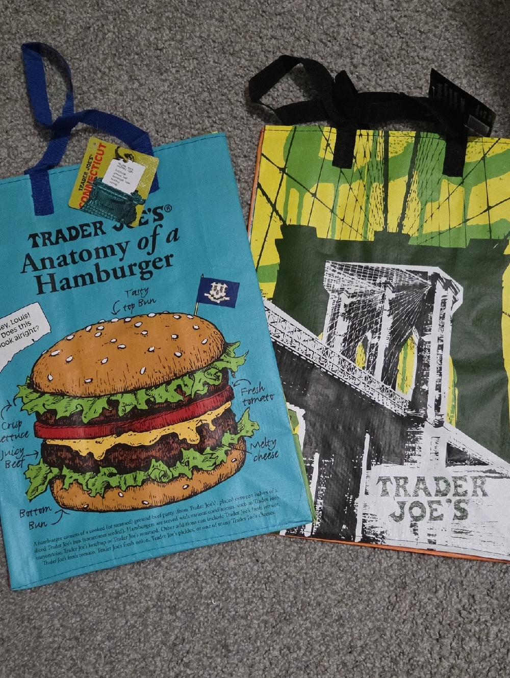 Trader Joe's Bags - New York & Connecticut, 2 Bags NWT